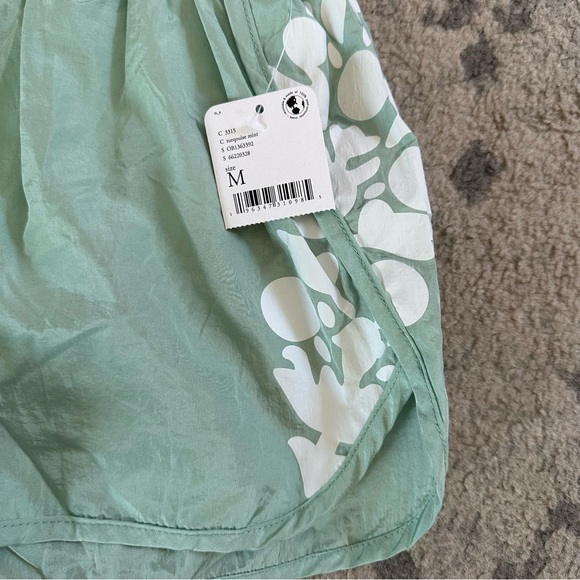 Free People High Waisted The Way Home Logo Shorts Turquoise Mint Medium - Picture 4 of 6
